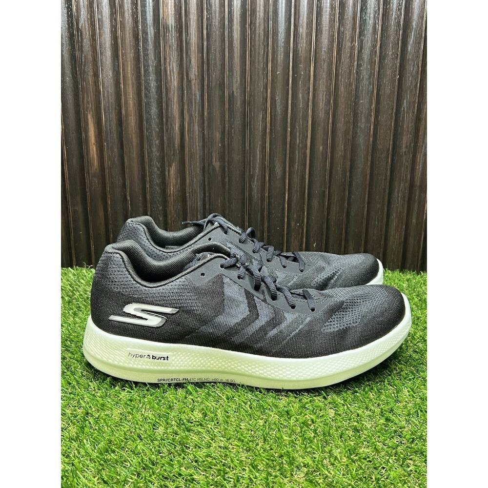 Size 10 - Men's Skechers Go Run Razor Black Athletic Sneakers Shoes Hyper Burst